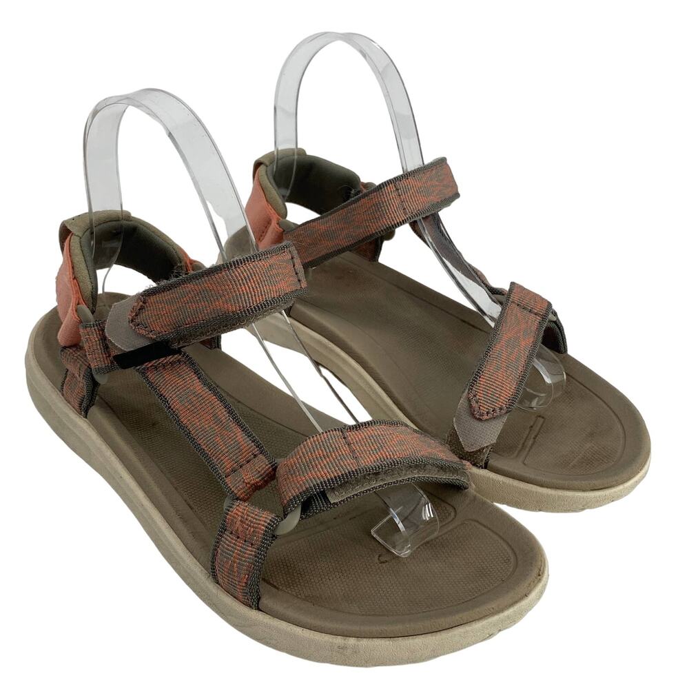 Teva Sanborn women 7 Universal Sport Gray Peach strappy sandals 1015160